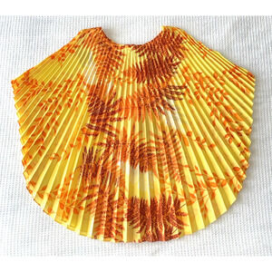 Vintage Royal Palm Hawaii Accordion Pleated Tropical Blouse Resort Top 70's